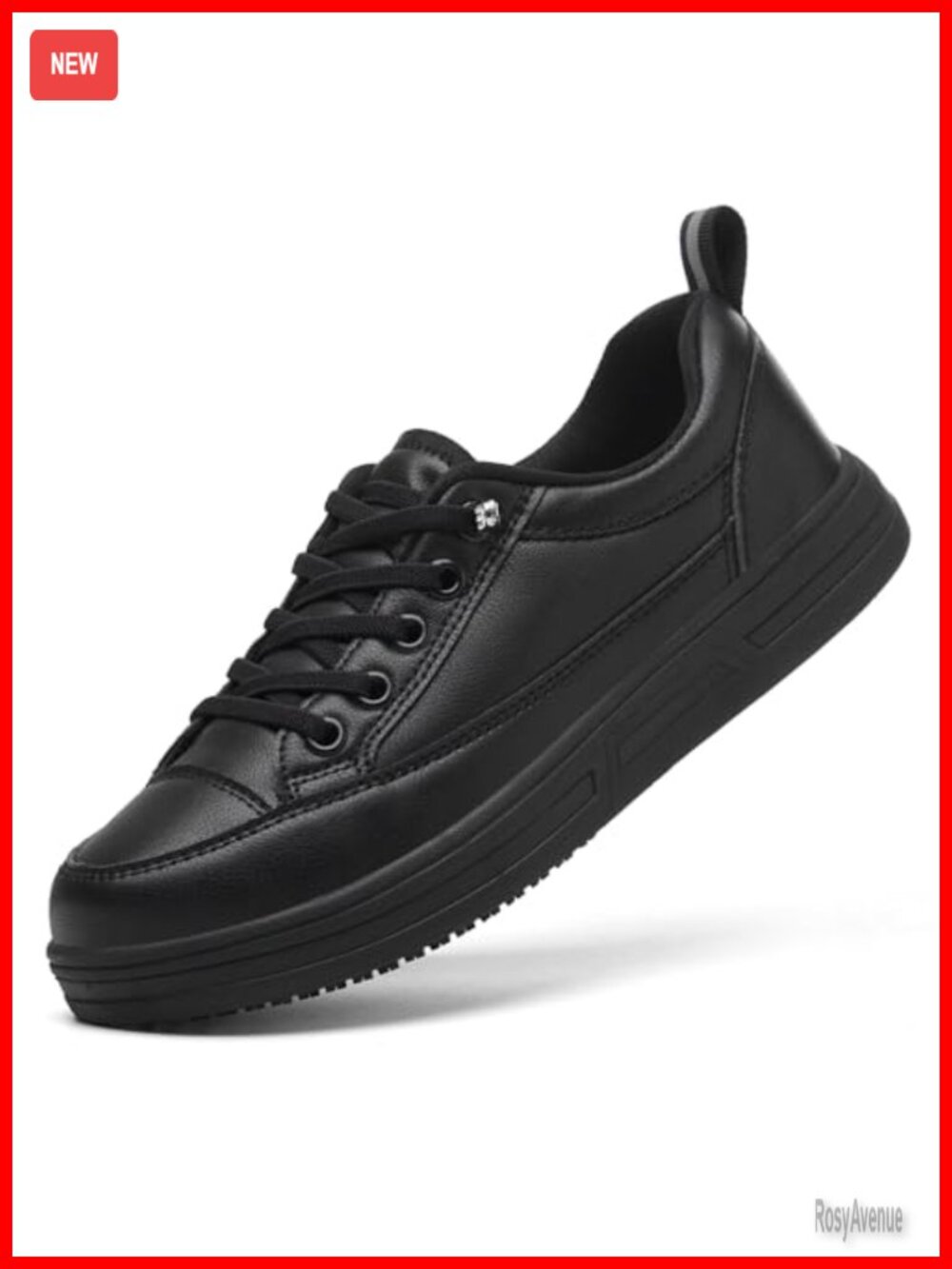 Women's non slip slip-on faux leather work sneakers